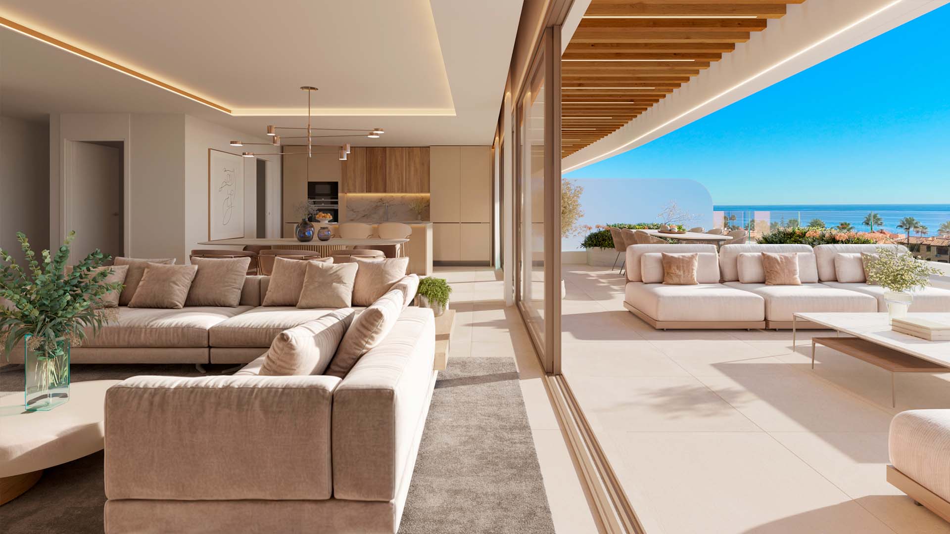 Salón con acceso a la terraza